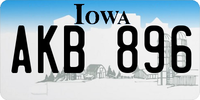 IA license plate AKB896