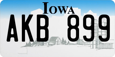 IA license plate AKB899