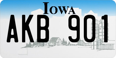 IA license plate AKB901