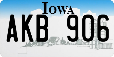 IA license plate AKB906