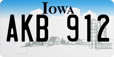 IA license plate AKB912