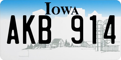 IA license plate AKB914