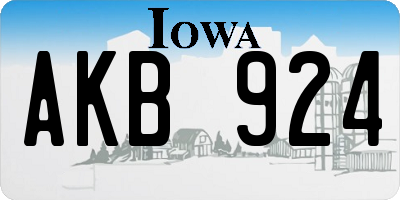 IA license plate AKB924