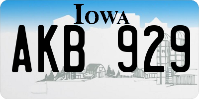 IA license plate AKB929