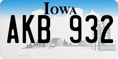 IA license plate AKB932