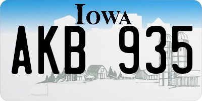 IA license plate AKB935