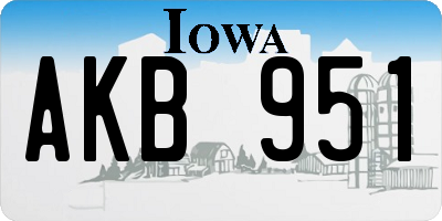 IA license plate AKB951