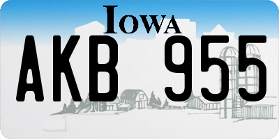 IA license plate AKB955