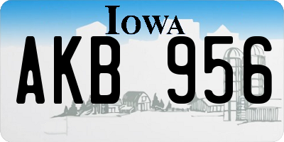IA license plate AKB956