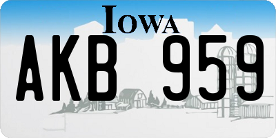 IA license plate AKB959