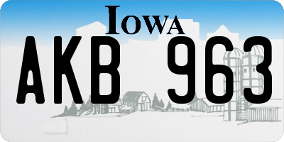 IA license plate AKB963