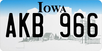 IA license plate AKB966