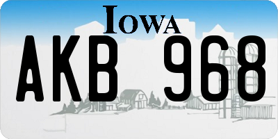 IA license plate AKB968