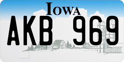 IA license plate AKB969