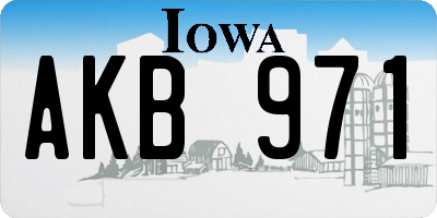 IA license plate AKB971