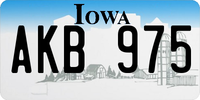 IA license plate AKB975
