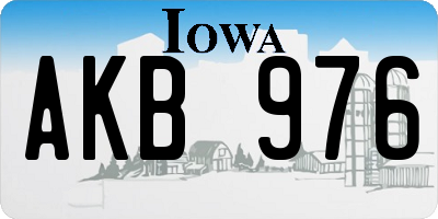 IA license plate AKB976