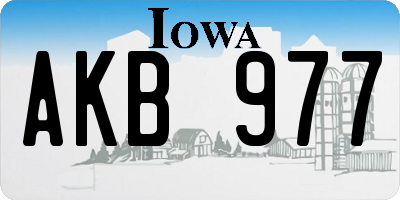 IA license plate AKB977