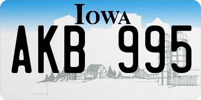 IA license plate AKB995