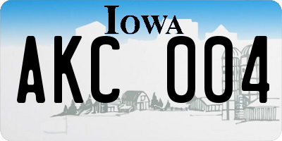 IA license plate AKC004