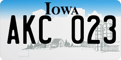 IA license plate AKC023