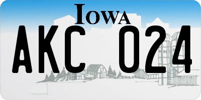IA license plate AKC024