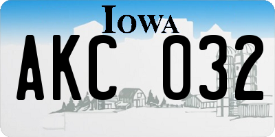 IA license plate AKC032