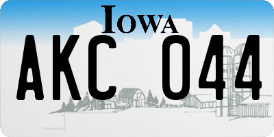 IA license plate AKC044