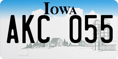 IA license plate AKC055