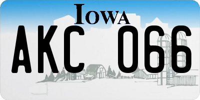 IA license plate AKC066