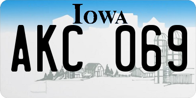 IA license plate AKC069