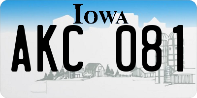 IA license plate AKC081