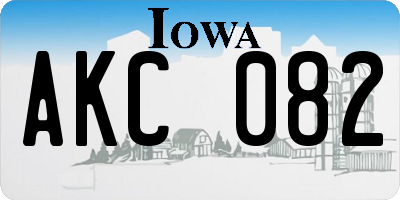 IA license plate AKC082