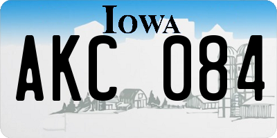 IA license plate AKC084