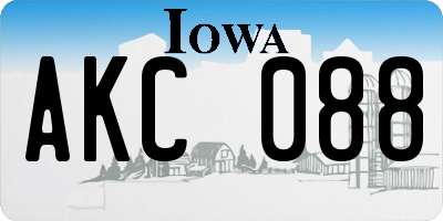 IA license plate AKC088