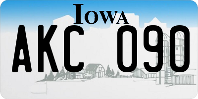 IA license plate AKC090