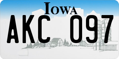 IA license plate AKC097