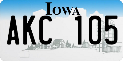 IA license plate AKC105