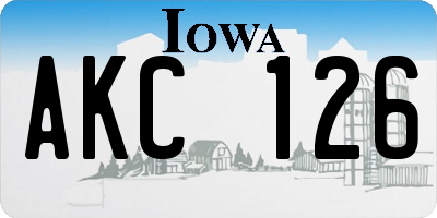 IA license plate AKC126