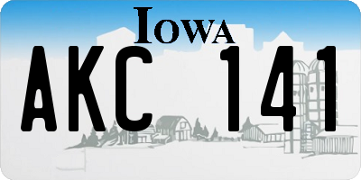 IA license plate AKC141