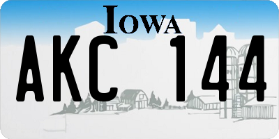 IA license plate AKC144