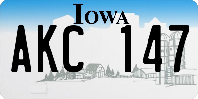 IA license plate AKC147