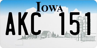 IA license plate AKC151