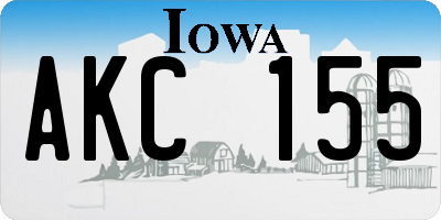 IA license plate AKC155