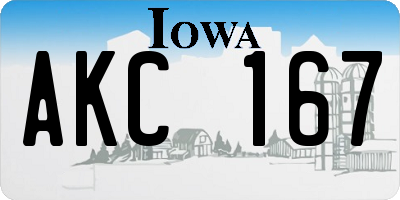 IA license plate AKC167