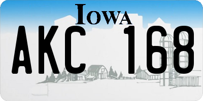 IA license plate AKC168