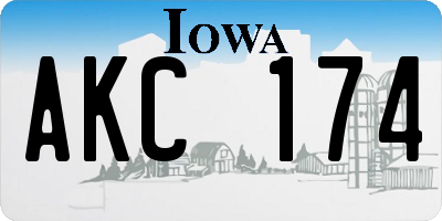 IA license plate AKC174