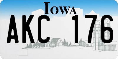 IA license plate AKC176