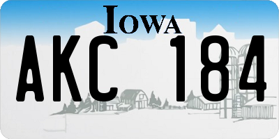 IA license plate AKC184