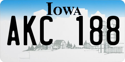 IA license plate AKC188